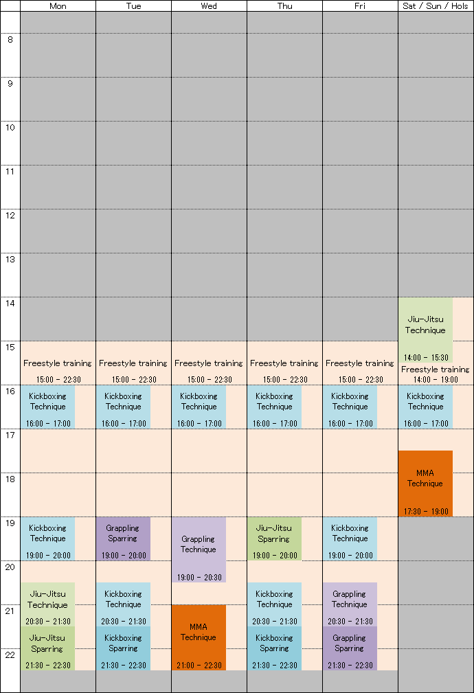 Class schedule